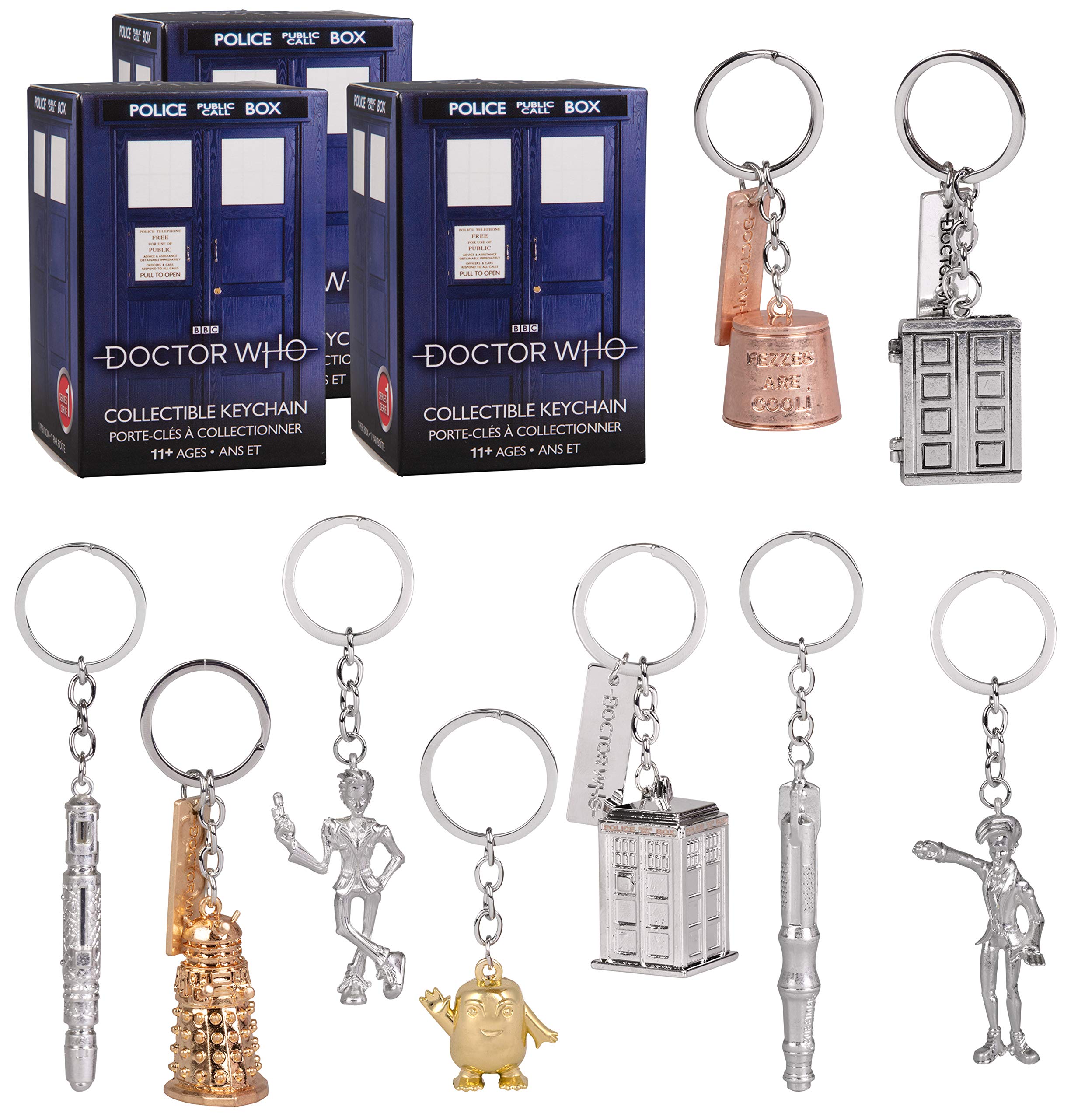 doctor who キーリング Amazon.com: DOCTOR WHO Key Chain Mystery Blind Box, 3 Pack